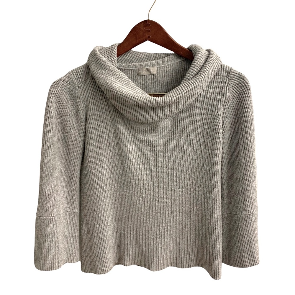 Evolution by Cyrus Cowl Neck Cropped Sweater | Gray | Womens Small - Picture 1 of 7